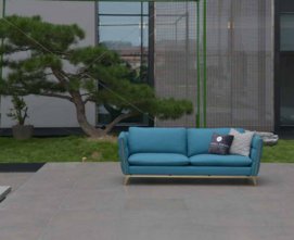 JOLENE Modern Exquisite Blue Two-seater Sofa