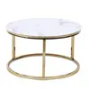 SUNRISE marble golden coffee table UCT7031/UCT7032 Glass Coffee Table SET ROUND SHAPE