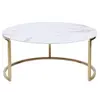 SUNRISE marble golden coffee table UCT7031/UCT7032 Glass Coffee Table SET ROUND SHAPE