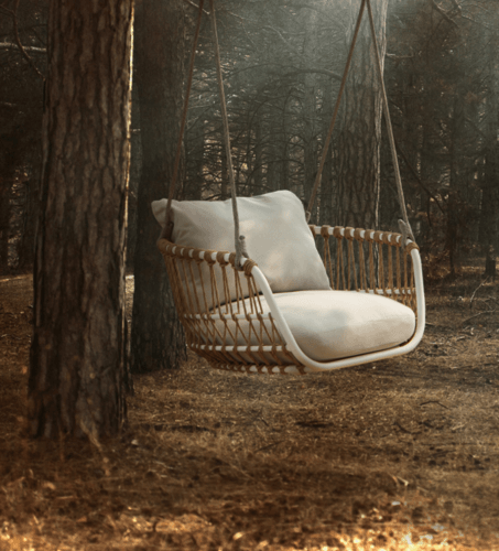 MUSES Outdoor Exquisite Swing Hanging Basket