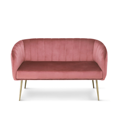 Living Room Dining Room Luxury Classic Velvet Loveseat with Golden Plated Legs Dining Chair
