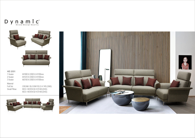 HD  2551 123 Seater Fabric Sofa