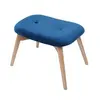 Modern Design Children Blue 4 Legged Upholstered Wood Foot Stool