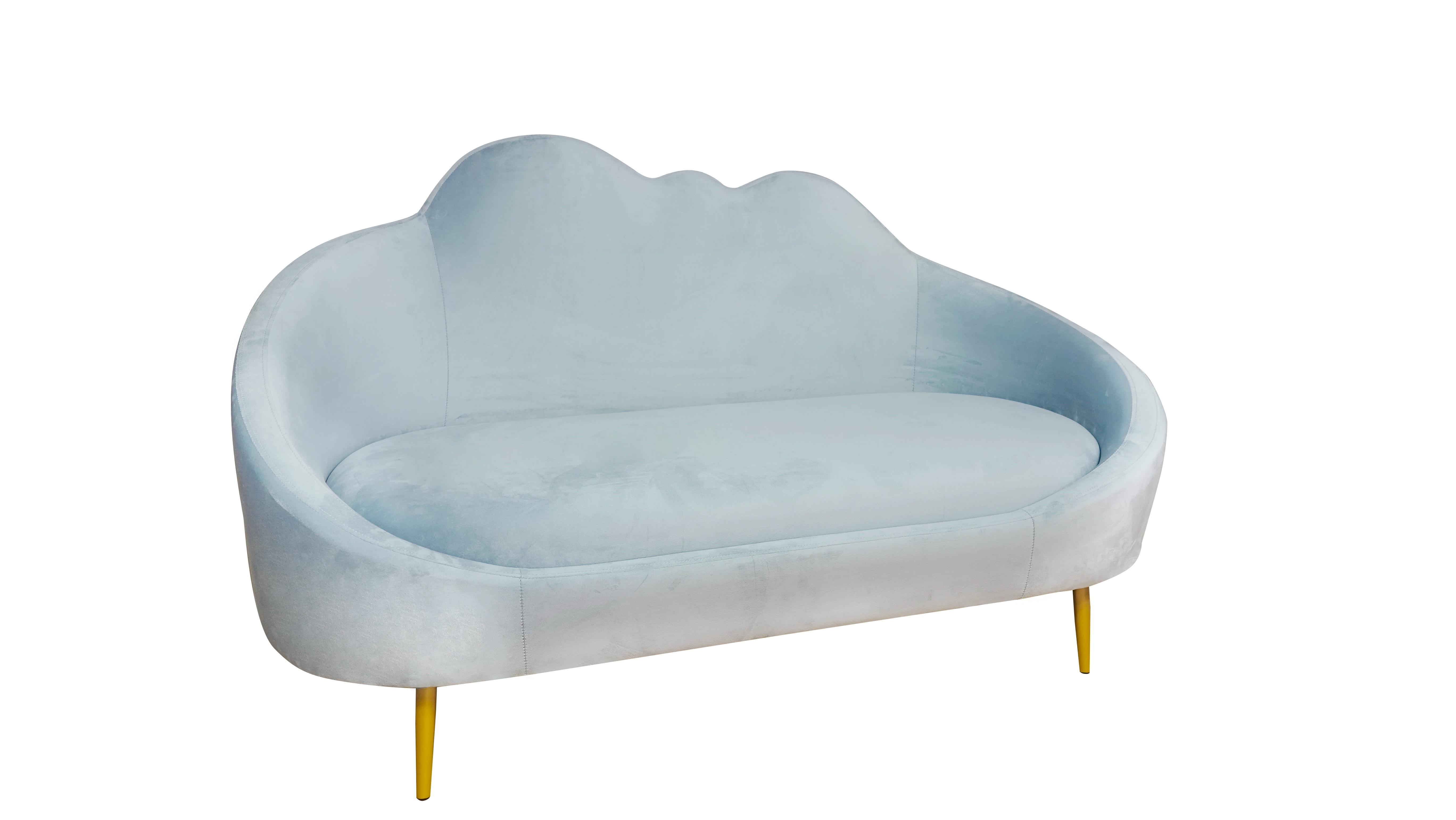Small Apartment Home Velvet Cloud Design Sectional Couch Sofa