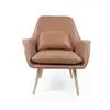 Home Furniture Luxury Nordic High Back Brown Leather Lounge Chair