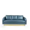 Modern Luxury 3-seater Blue Leather Sofa