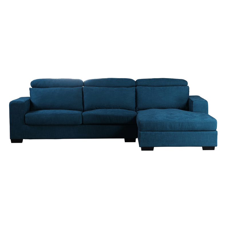 Camilo L-shaped Blue Flexible Three-seater Sofa