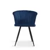 KD Design Navy Blue Velvet Metal Leg Dinging Chair Living Room Chair