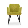 Yellow Velvetr Metal Leg Dinging Chair Living Room Chair with armrest