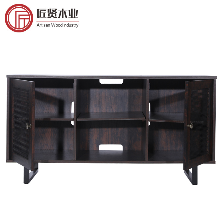 16 Inch Industrial Farmhouse Wooden TV Cabinet Table Entertainment Center Metal TV Stand