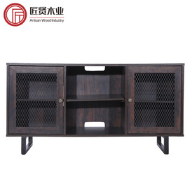 16 Inch Industrial Farmhouse Wooden TV Cabinet Table Entertainment Center Metal TV Stand