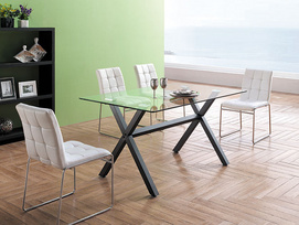 Simple Glass Transparent Dining Table