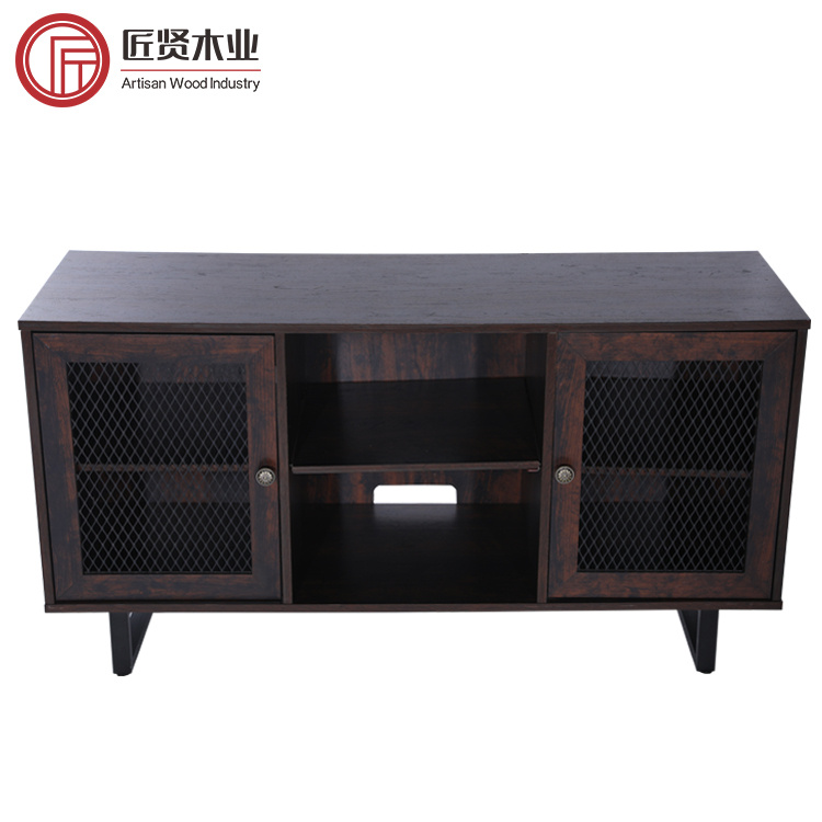 16 Inch Industrial Farmhouse Wooden TV Cabinet Table Entertainment Center Metal TV Stand