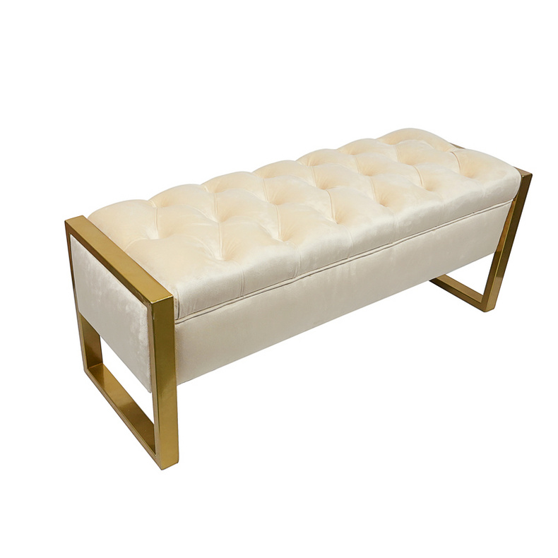 Modern simple velvet button bench