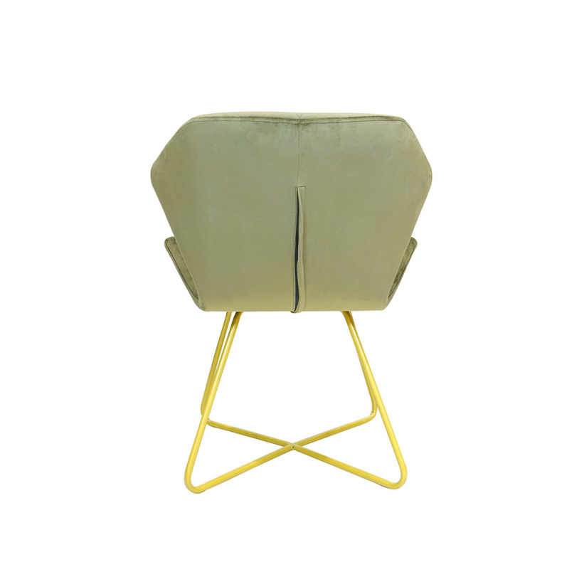 Designer Velvet Upholstered Restaurant Dining Chair,Hotel Modern Coffee Chair With Gold Leg