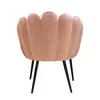 Nordic Flower Type Pink Velvet Lounge Armchair,Luxury Pink Modern Dining Chairs