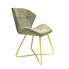 Designer Velvet Upholstered Restaurant Dining Chair,Hotel Modern Coffee Chair With Gold Leg