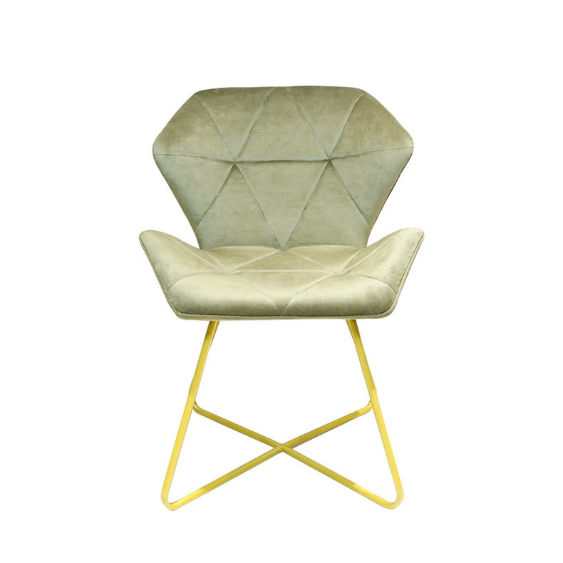 Designer Velvet Upholstered Restaurant Dining Chair,Hotel Modern Coffee Chair With Gold Leg