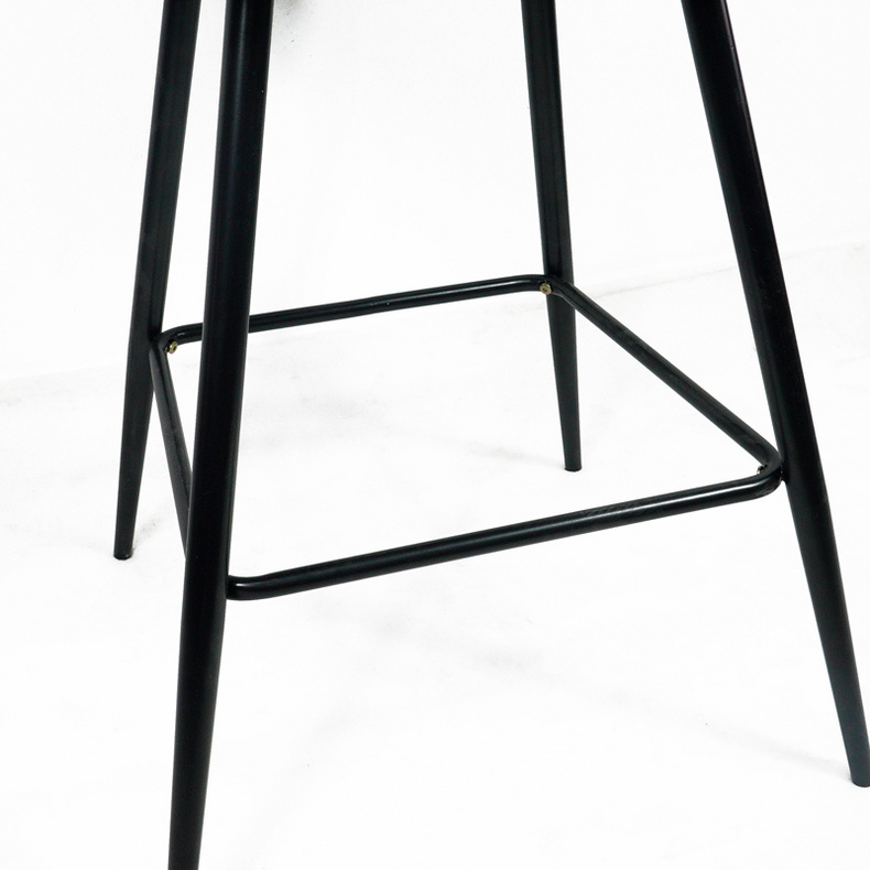 French Bistro Velvet Bar Stool Nordic Modern Metal Luxury High Bar Chairs