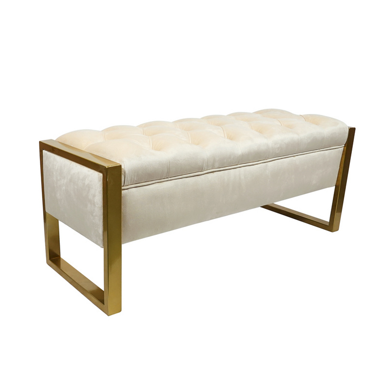 Modern simple velvet button bench