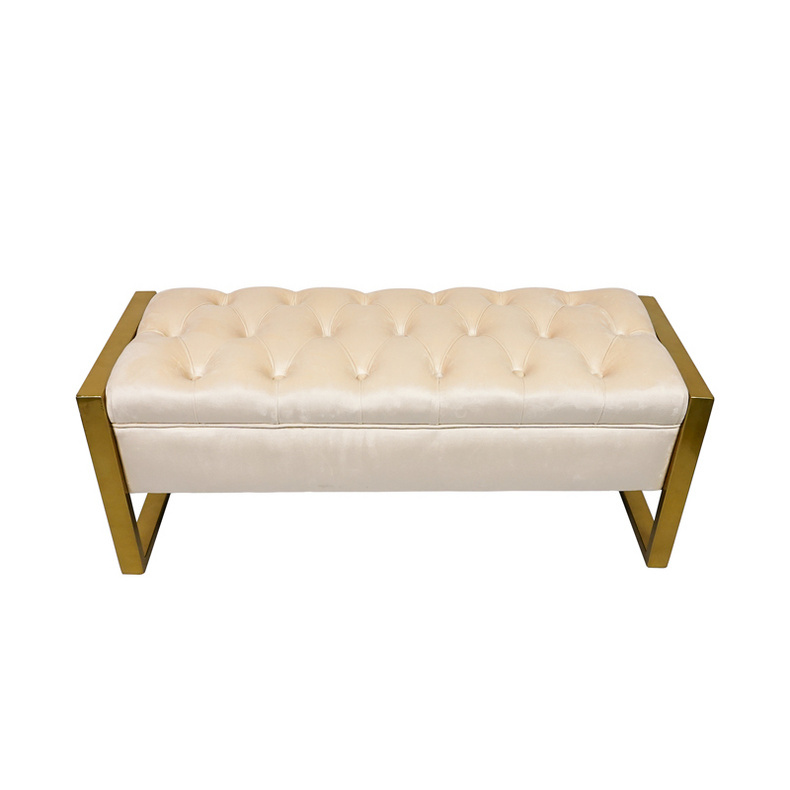 Modern simple velvet button bench