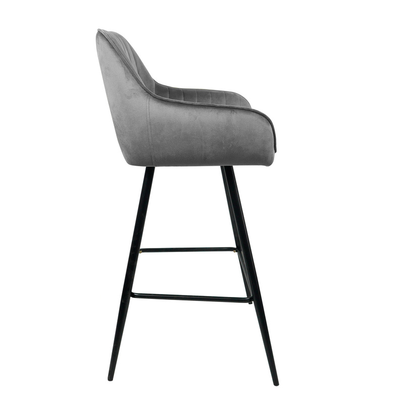 French Bistro Velvet Bar Stool Nordic Modern Metal Luxury High Bar Chairs