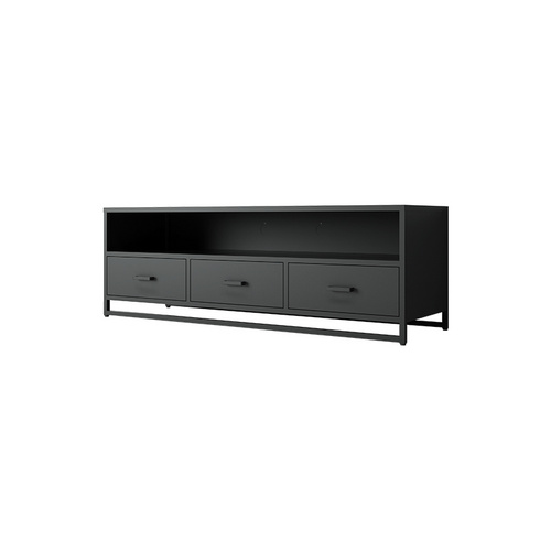black steel tv table