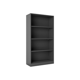 black steel bookshelf