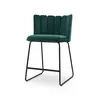Large Oyster shape Green Velvet Metal Leg Dining Chair Set