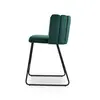 Large Oyster shape Green Velvet Metal Leg Dining Chair Set