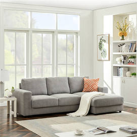 L-shaped sofa set, cushions removable and washable