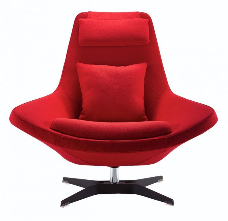 B320-A Modern Stylish Red Leisure Swivel Chair