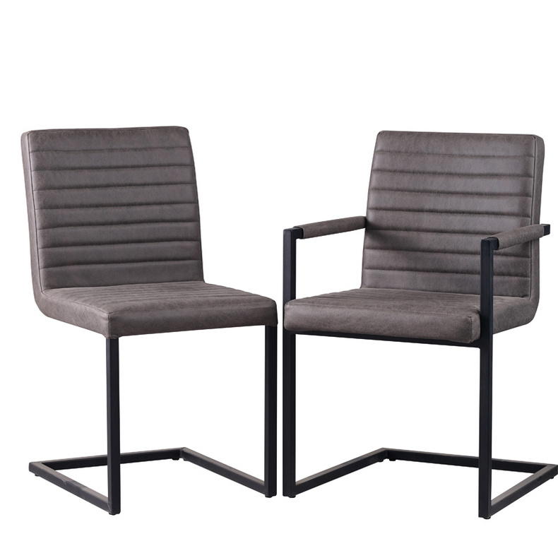 Grey Chrome Dining Chairs-FYC041