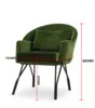Unique Design Metal Tube Led Living Room Dining Room Luxury Classic Velvet Chair