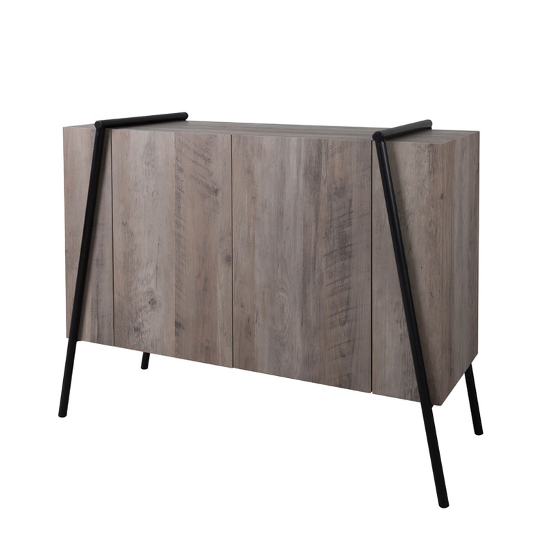 JF1245KD-P5 Cabinet combination of light brown old wood paper veneer and black