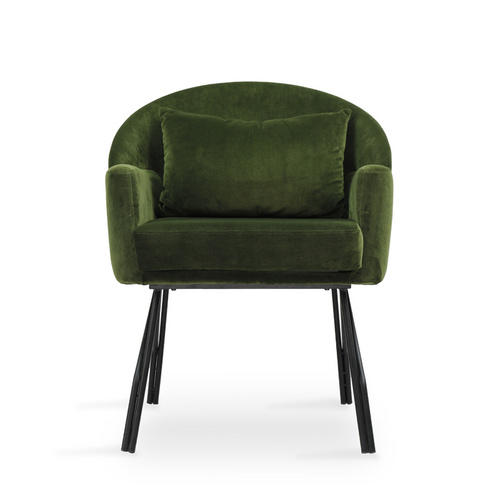 Unique Design Metal Tube Led Living Room Dining Room Luxury Classic Velvet Chair