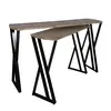 JF1218KD-X2 Console table set of 2 combination of taupe brown pine and black