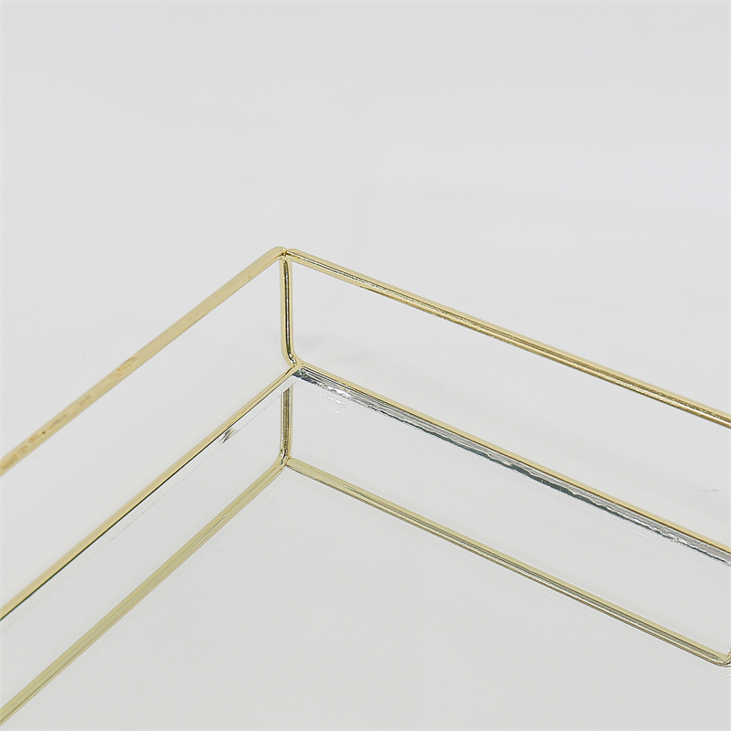 Metal Mirrored Bottom  Serving Tray