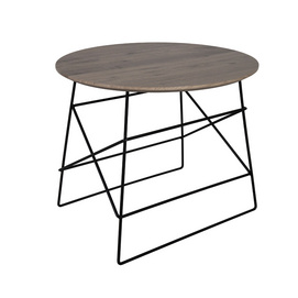 JF1217-X2 Side table  combination of taupe brown pine and black