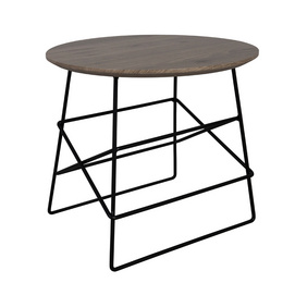 JF1216-X2 Side table  combination of taupe brown pine and black
