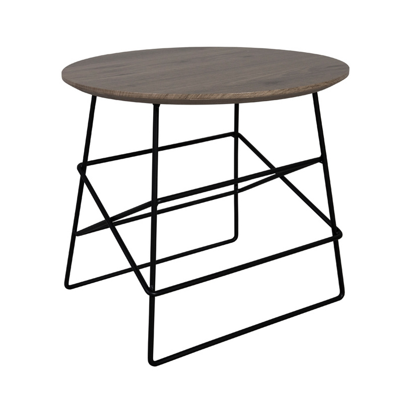 JF1216-X2 Side table  combination of taupe brown pine and black