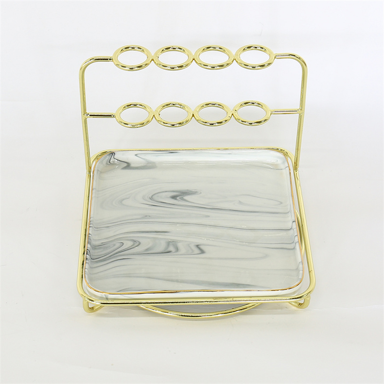 Storage Rack With Marble Pattern Jewelry Tray Base Jewelry Rack