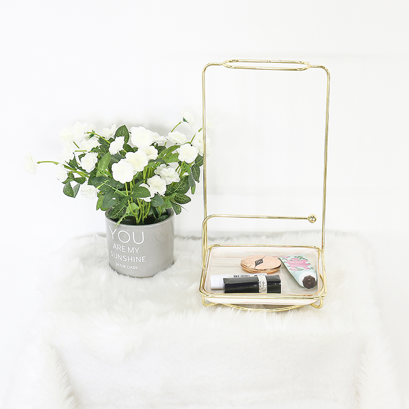 Storage Rack With Marble Pattern Jewelry Tray Base Jewelry Rack