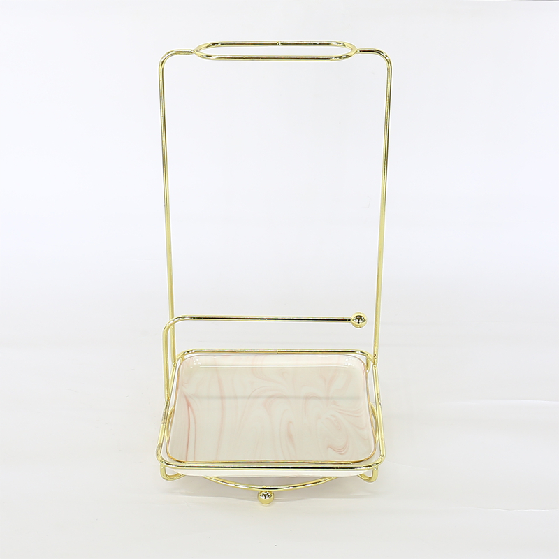 Storage Rack With Marble Pattern Jewelry Tray Base Jewelry Rack