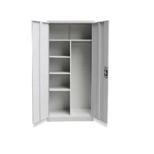2 Door Clothing Steel Wardrobe Steel Bedroom Wardrobe Design