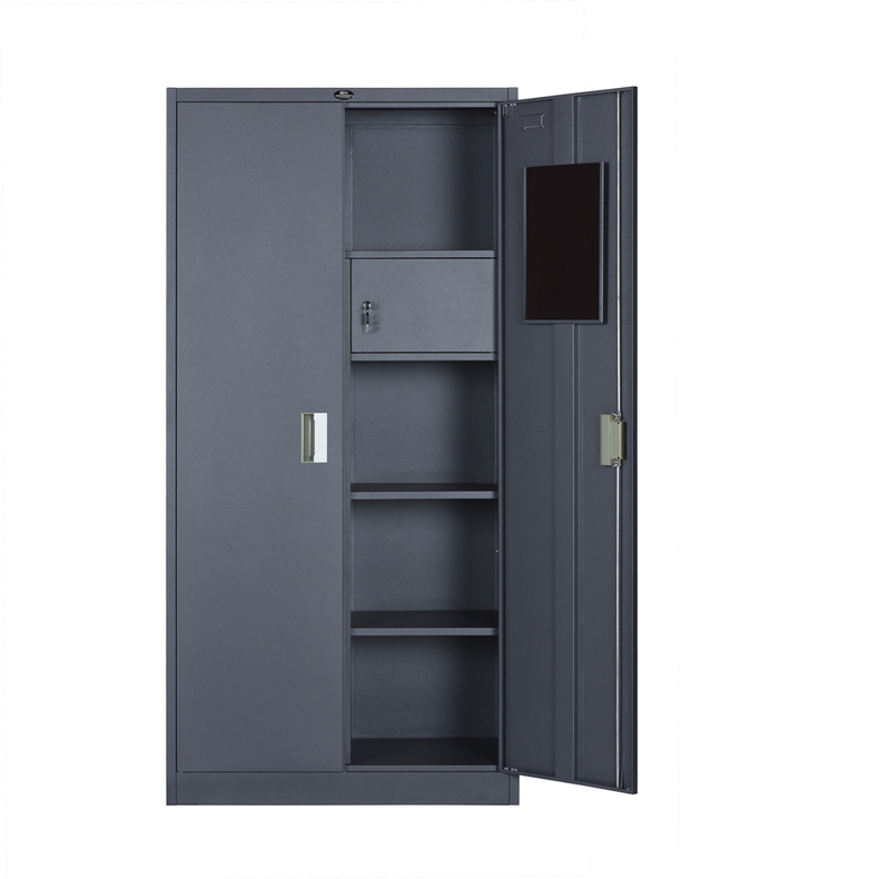 2 Door Wardrobe with Mirror Clothing Steel Locker/Wardrobe