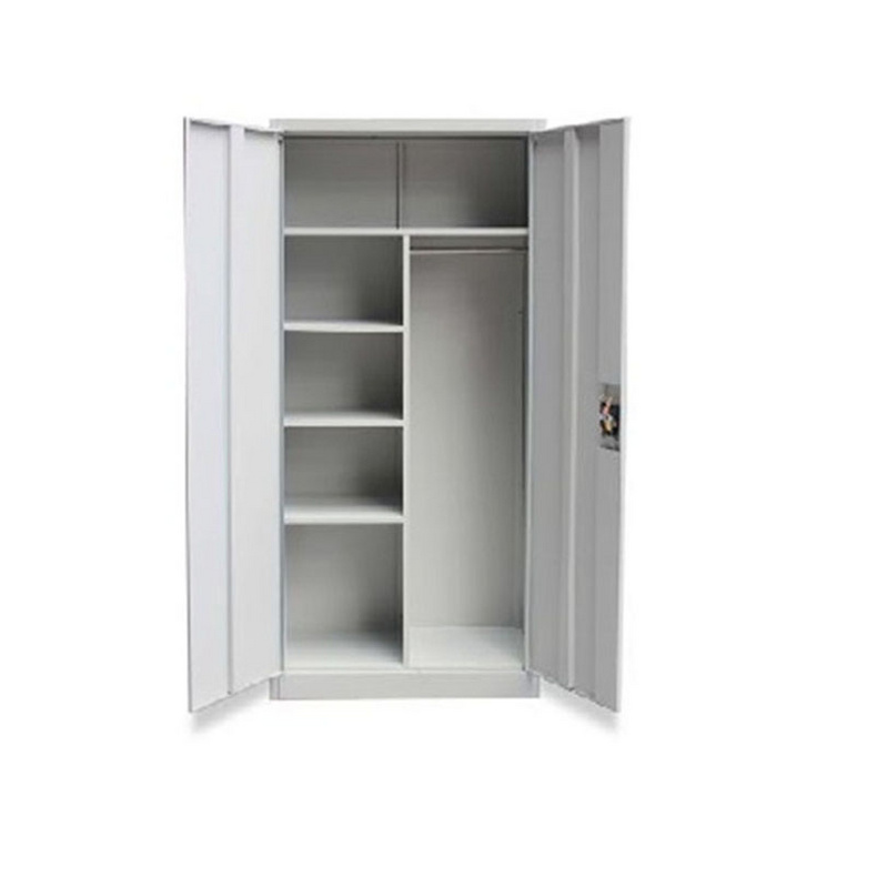 KD Two Doors Metal Wardrobe Clothes File Cabinet Steel Clothes Storage