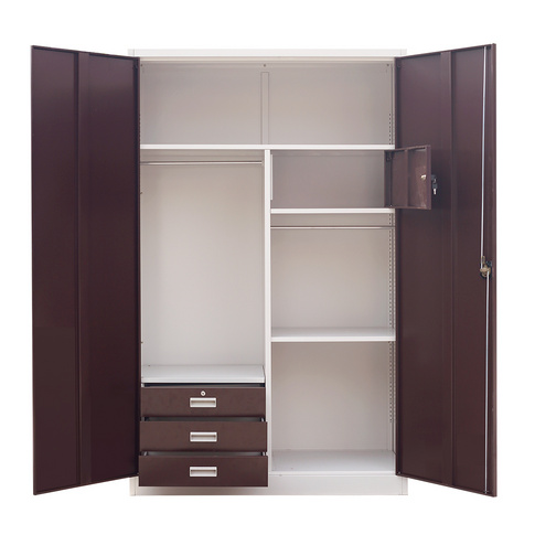 Modern design bedroom furniture metal wardrobe storage cabinet