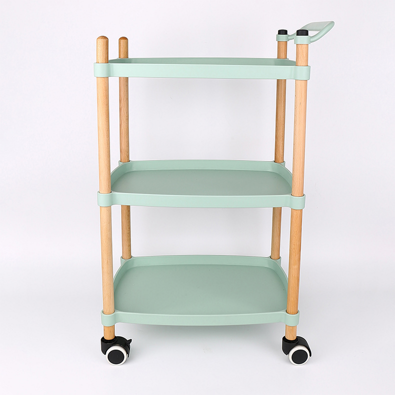 Home Storage Organizer Rack Foldable Kitchen Rolling Serving Storage Shelf Cart Utility Trolley With Wheels