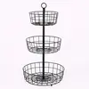 Three Layer Metal Wire Storage Basket With Handle Easy Disassembly Storage Holders Racks